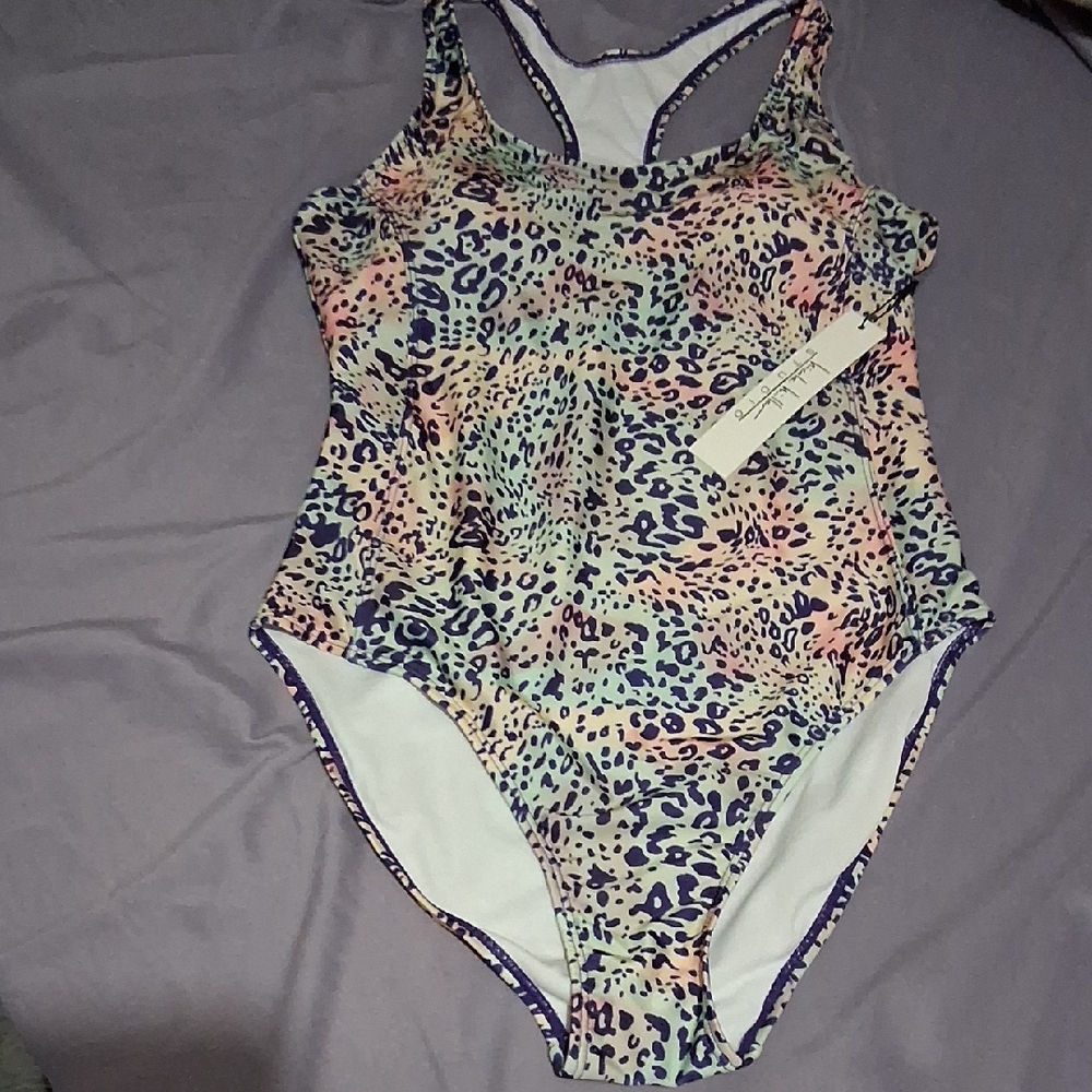 Nicole Miller Multicolor Leopard Print One Piece Swimsuit